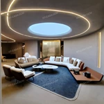 Modern Curved Luxury Sectional Sofa Collection with Integrated Display Side Table, Premium Leather & Fabric Upholstery